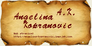Angelina Kopranović vizit kartica